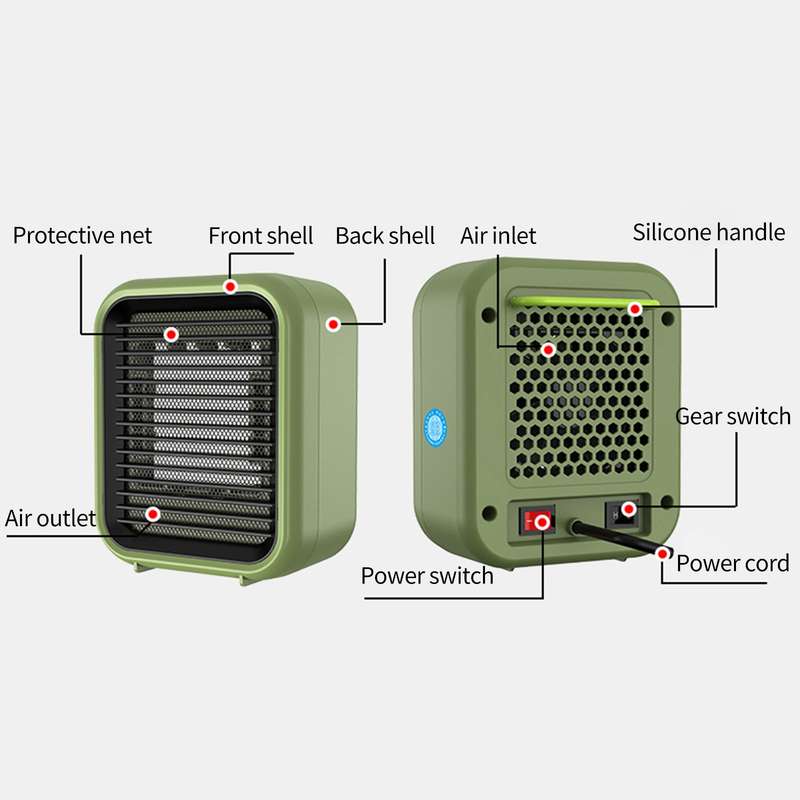 800W Electric Space Heater Overheat & Tip-over Protection Quiet Personal Space Heater with 2 Operati