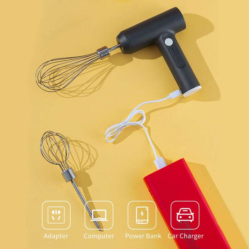 Electric Egg Beater with Two Wire Beaters Food Beater Whisk 3 Speeds Upright Wireless Handheld Mixer