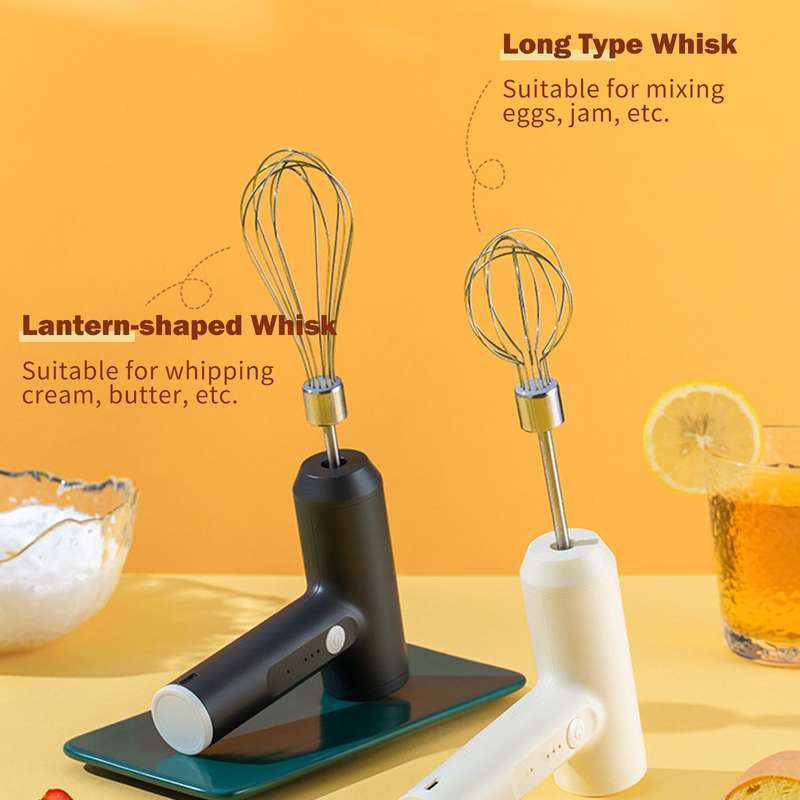 Electric Egg Beater with Two Wire Beaters Food Beater Whisk 3 Speeds Upright Wireless Handheld Mixer