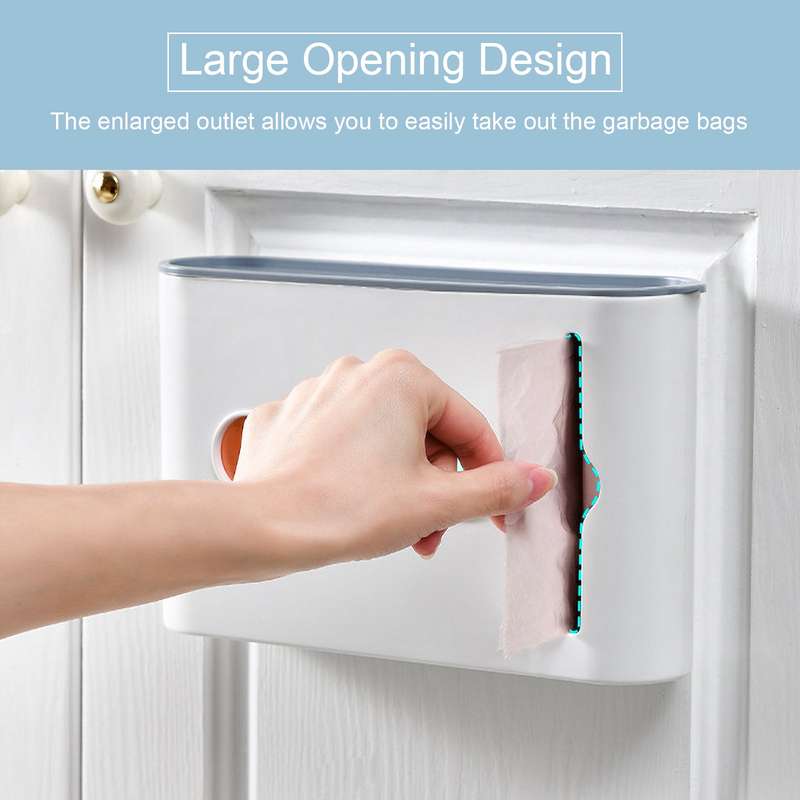 Garbage Bag Storage Box Rubbish Bin Bags Dispenser Self Adhesive Wall Mount Plastic Bag Holder Groce
