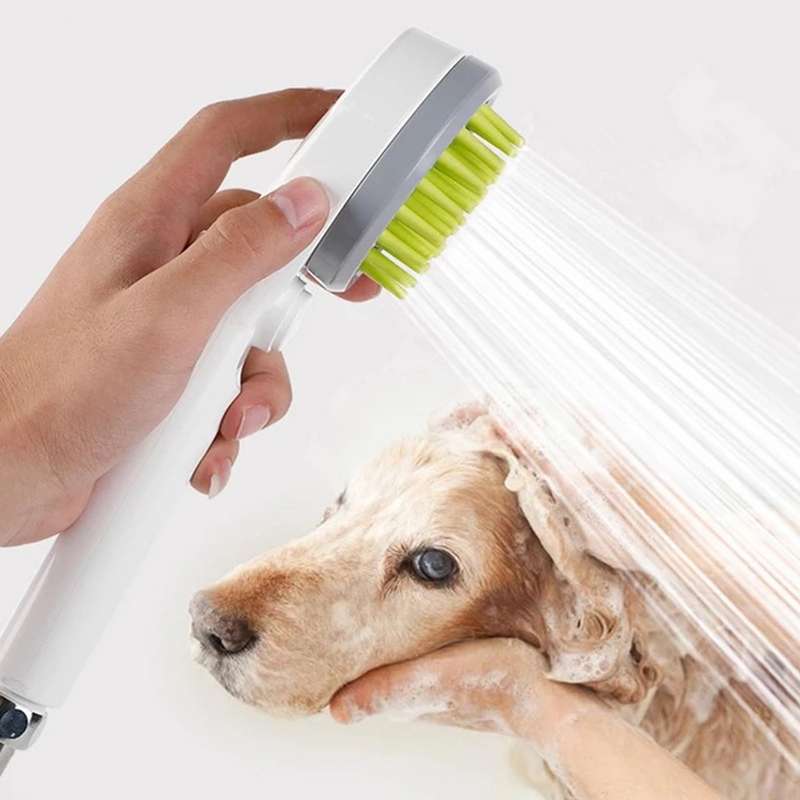 Dog Shower Sprayer,Dog Bath Showerhead Cat Massage Combing Brush 2-in-1 Dog Water Sprinkler M