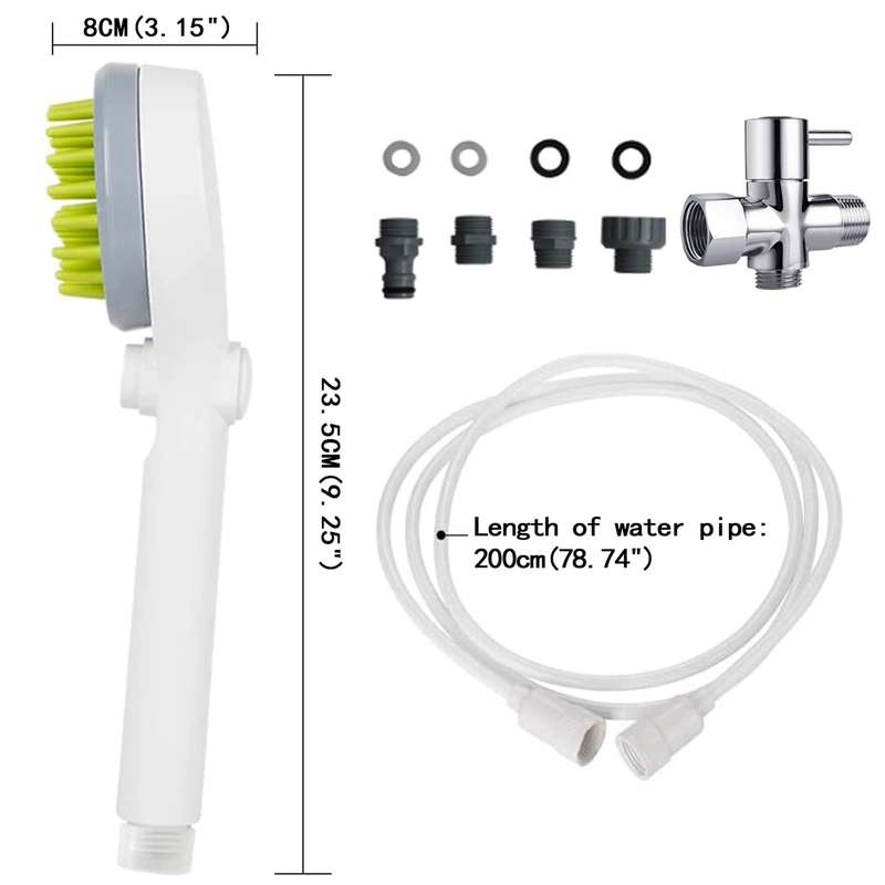 Dog Shower Sprayer,Dog Bath Showerhead Cat Massage Combing Brush 2-in-1 Dog Water Sprinkler M
