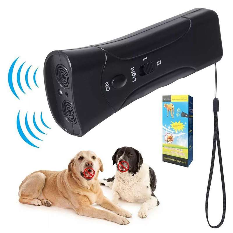 Ultrasonic Dual Head Anti-Bark Dog Training Equipment, Dog Barking Trainer, LED Light Dog Rep