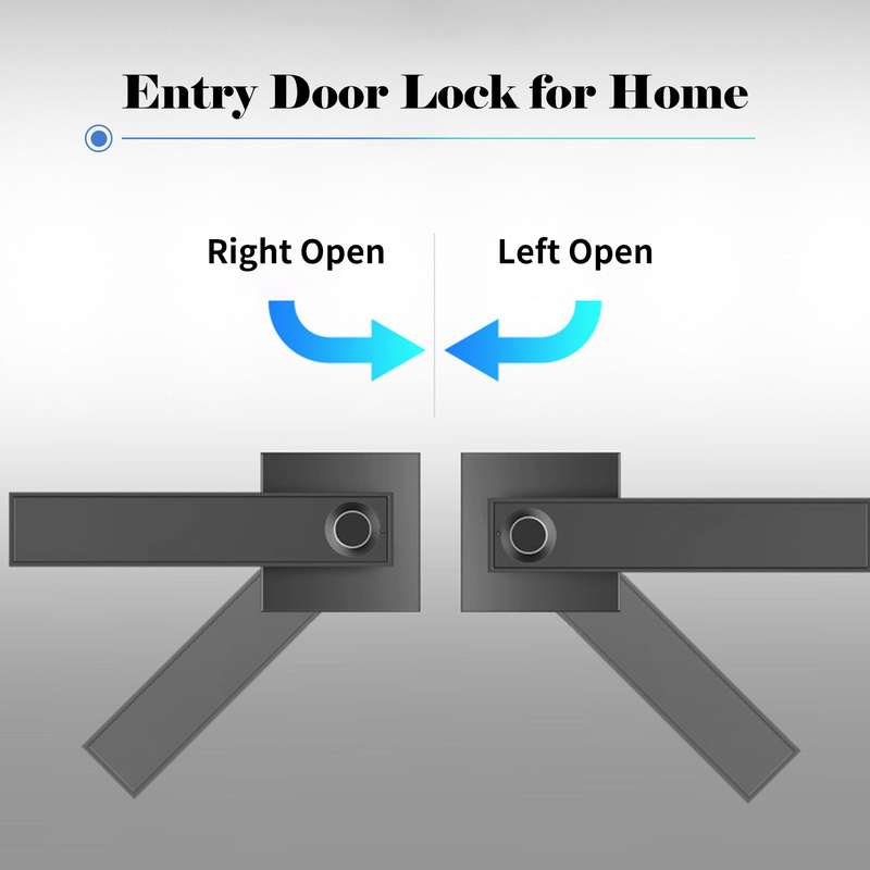 30 Groups Fingerprint Door Lock Smart Door Knob Gate Locks Left-Right Open Door Lever Lock Set Entry