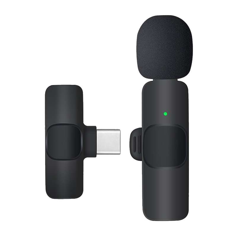 Wireless Lavalier Microphone  for Smartphone Clip-on Phone Wireless Mic Noise Reduction Plug-Play Wi