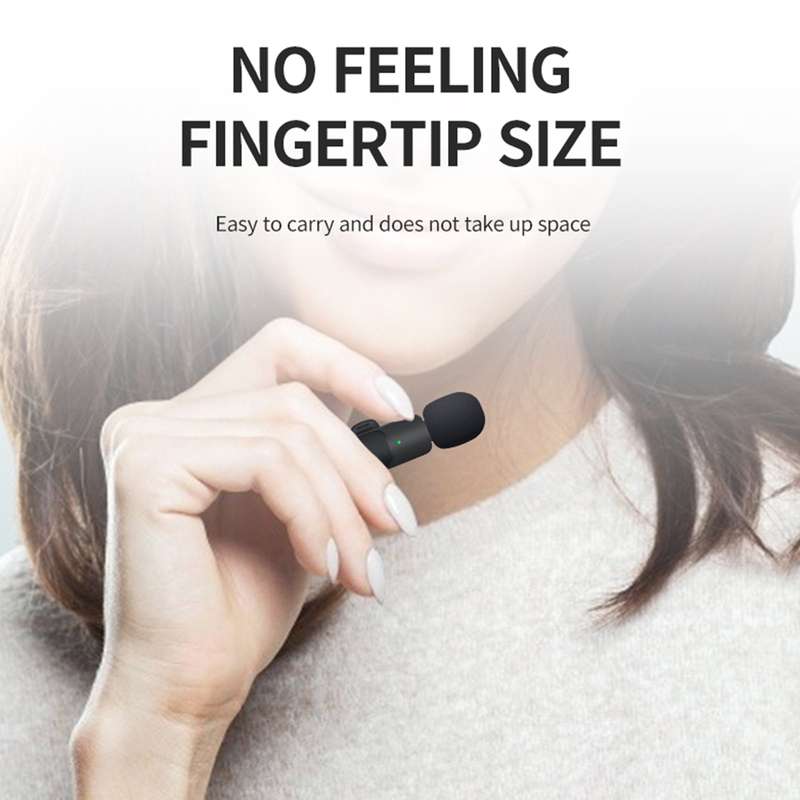 Wireless Lavalier Microphone  for Smartphone Clip-on Phone Wireless Mic Noise Reduction Plug-Play Wi