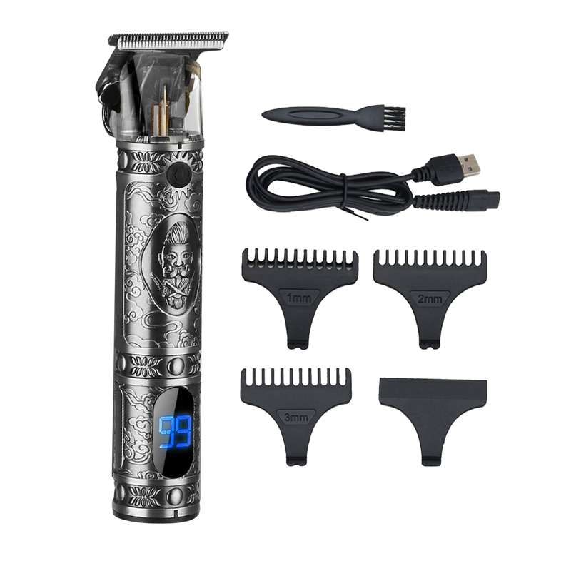 Men Hair Clippers with LCD Display Cordless Barber Clipper Hair Cutting Kit Beard Trimmer Haircut Gr