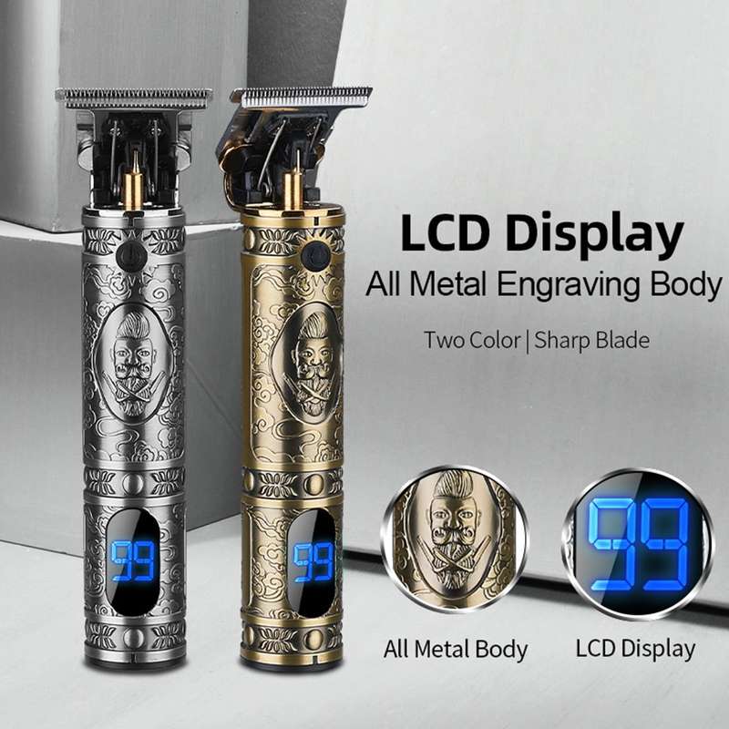 Men Hair Clippers with LCD Display Cordless Barber Clipper Hair Cutting Kit Beard Trimmer Haircut Gr