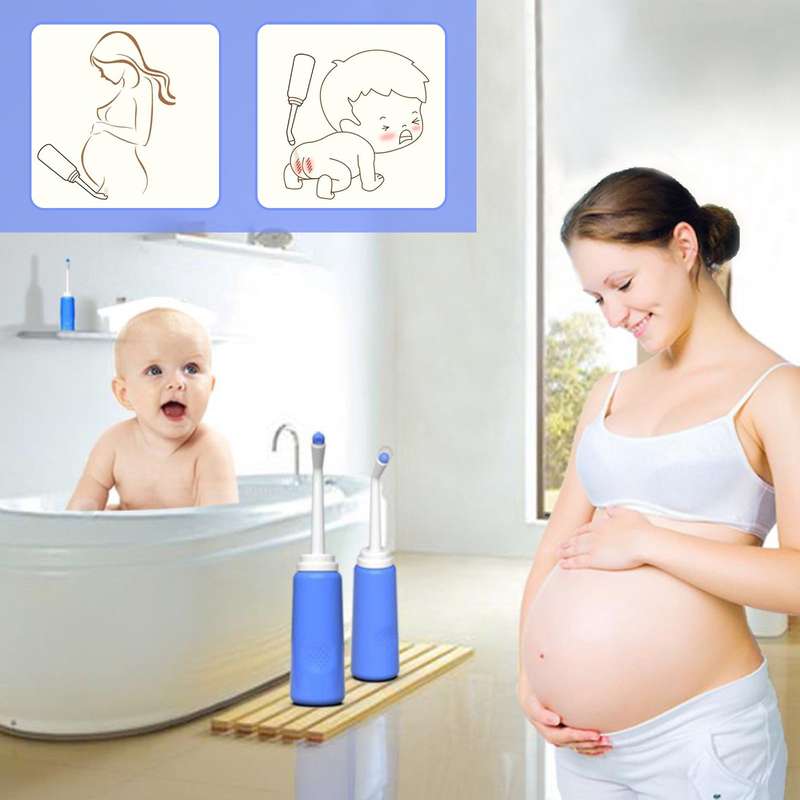 Portable Travel Bidet with 2 Nozzle Spray 500ml Travel Bidet Handheld Personal Bidet Empty Bottle fo