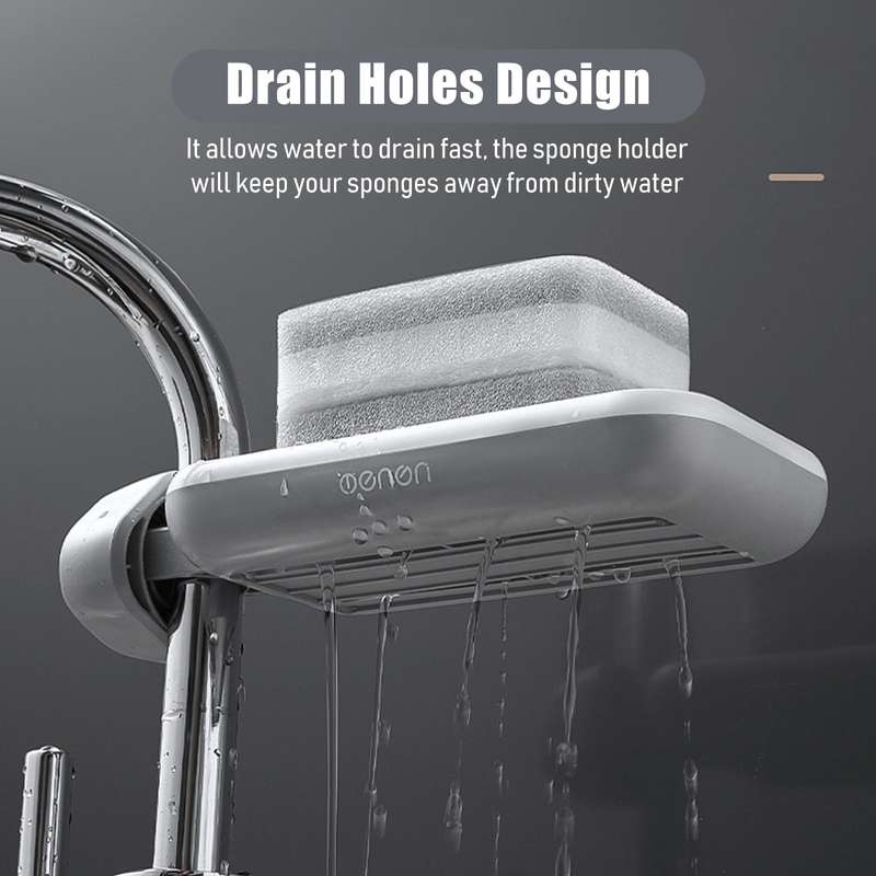 Kitchen Sponge Holder Brush Soap Organizer Rotatable Faucet Storage Rack Sink Caddy Sponge Holder De