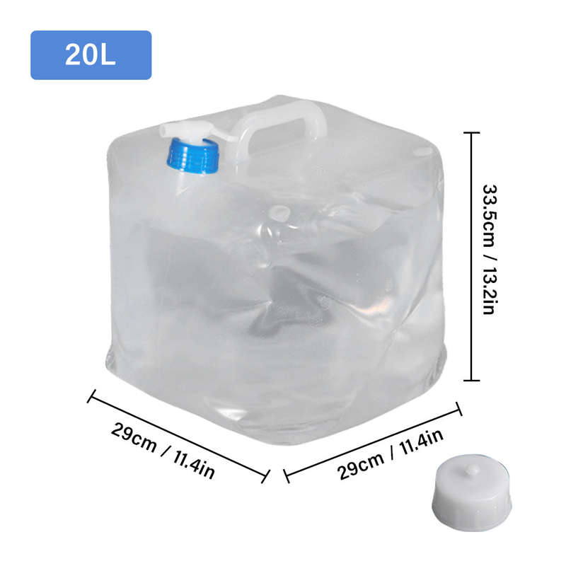 Foldable Water Container 20L Large Capacity with Spigot Lid Portable Water Storage Carrier Jug Colla