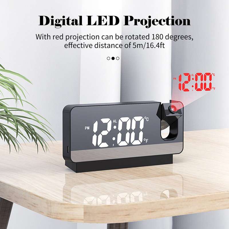 Digital LED Projection Alarm Clock Table Clock Bedroom Bedside Clock Sleep Timer Large Ceiling Clock