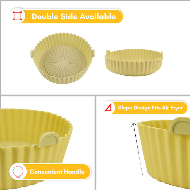 16.5cm/6.5inch  Air Fryer Liner Reusable Silicone Air Fryer Pot Easy Cleaning Round Silicone Liner R
