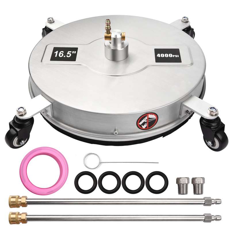 42cm/ 16.5inch Pressure Washer Surface Cleaner Stainless Steel Housing Power Washer Accessory with 1