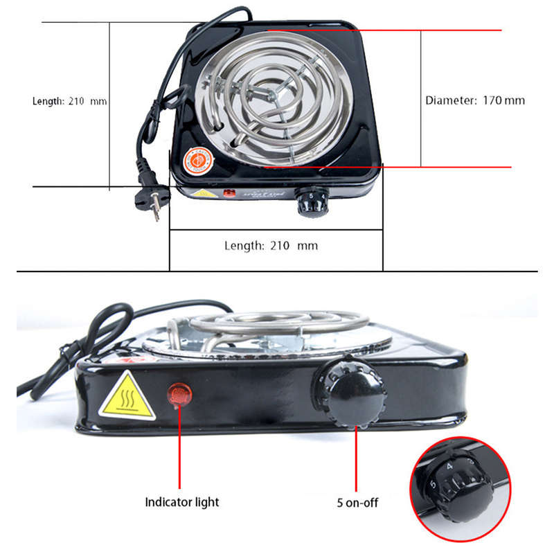 Electric Furnace Household Mini Single Disc Burner Portable Hot Plate Mosquito Incense Furnace 1000W