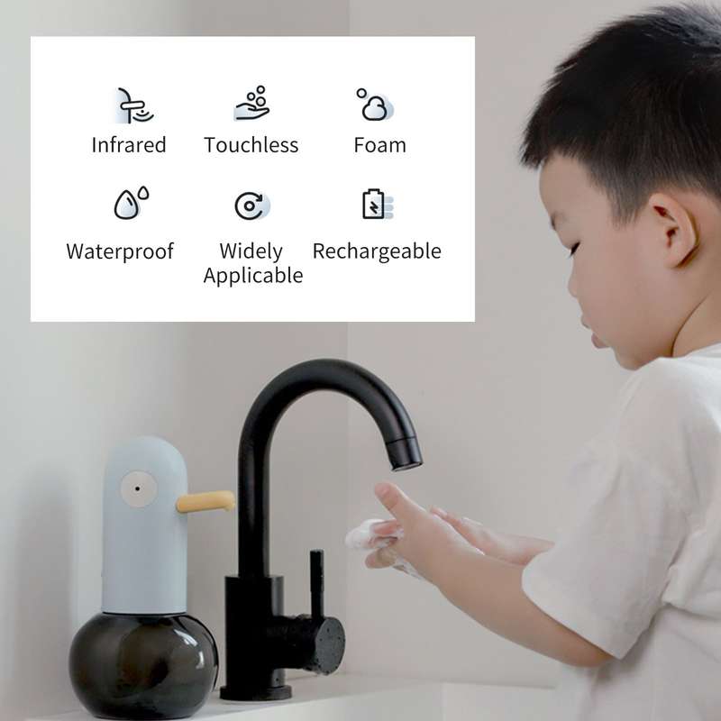 400mL Duck Shaped Automatic Foam Soap Dispenser Touchless Foaming Soap Dispenser USB Rechargeable De