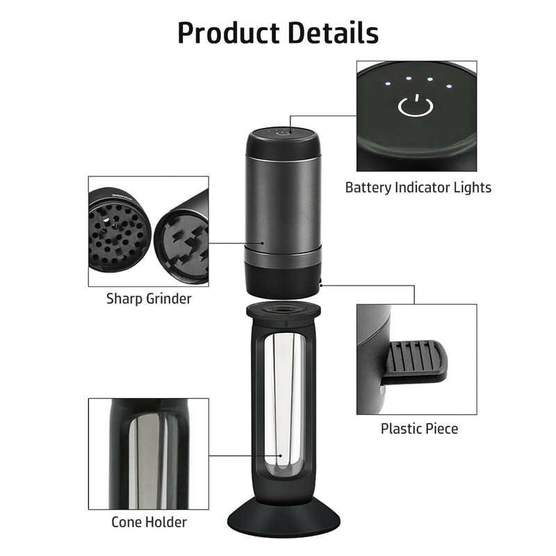 Electric Herb and Spice Grinder Automatic Smart Grinding Machine with Cone Holder Grinding Filling I