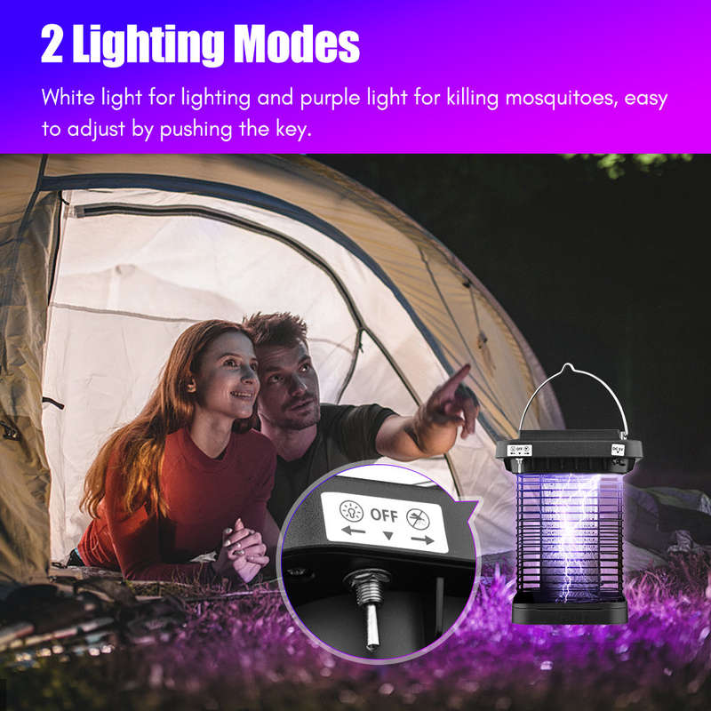 Outdoor Solar Powered Bug Killer Zapper High Powered Electric Mosquito Insect Fly Trap IP65 Waterpro