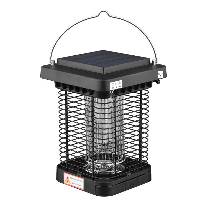 Outdoor Solar Powered Bug Killer Zapper High Powered Electric Mosquito Insect Fly Trap IP65 Waterpro