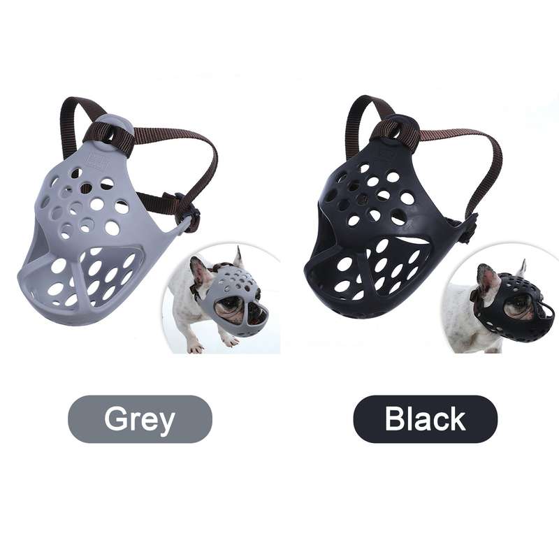 Dog Muzzle for Short Snout Dogs Breathable Holes Prevent Biting Chewing