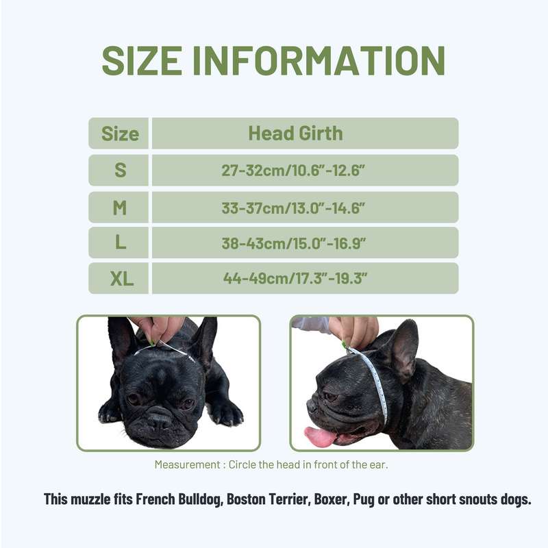 Dog Muzzle for Short Snout Dogs Breathable Holes Prevent Biting Chewing