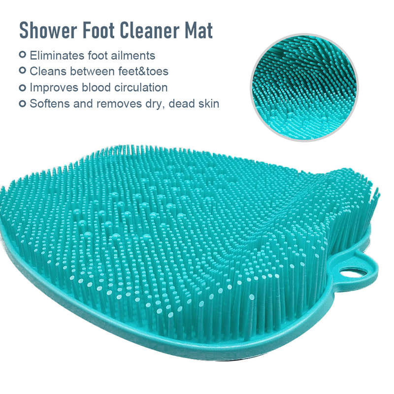 Shower Foot Scrubber Foot Massager With Non-Slip Suction Cups Bend-free Foot Cleaner Mat for Foot Ca