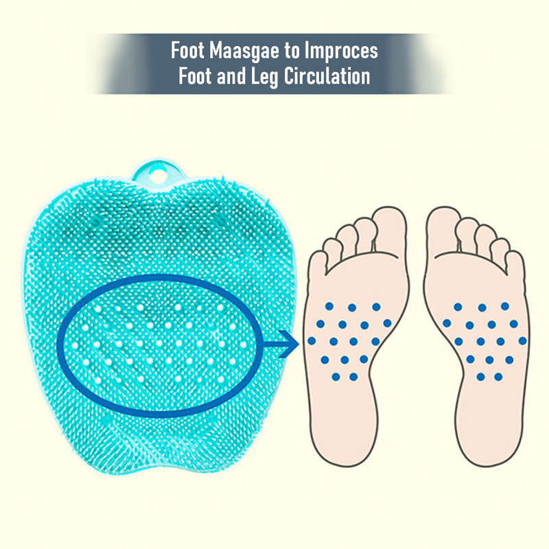 Shower Foot Scrubber Foot Massager With Non-Slip Suction Cups Bend-free Foot Cleaner Mat for Foot Ca