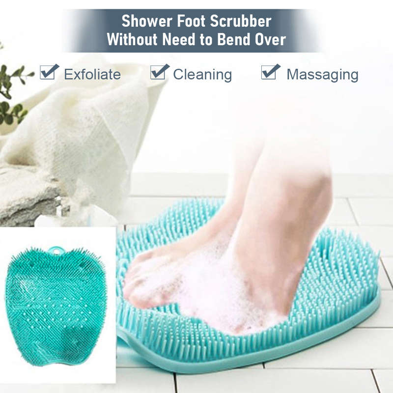 Shower Foot Scrubber Foot Massager With Non-Slip Suction Cups Bend-free Foot Cleaner Mat for Foot Ca
