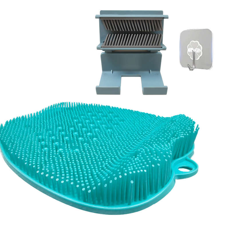 Shower Foot Scrubber Foot Massager With Non-Slip Suction Cups Bend-free Foot Cleaner Mat for Foot Ca