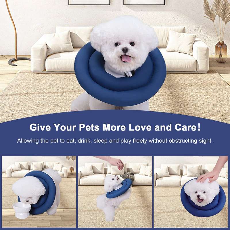 Pet Recovery Collar After Surgery Dog Cone Collar With Adjustable Neck Drawstring Waterprrof