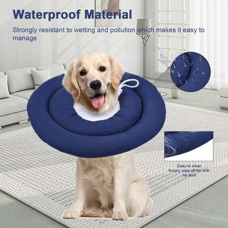 Pet Recovery Collar After Surgery Dog Cone Collar With Adjustable Neck Drawstring Waterprrof