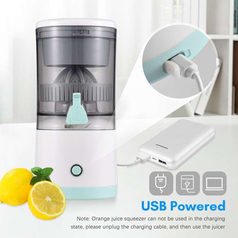 Electric Orange Juice Squeezer Hands Free Portable Citrus Juicer for Orange Lemon Apple Tomato Grape