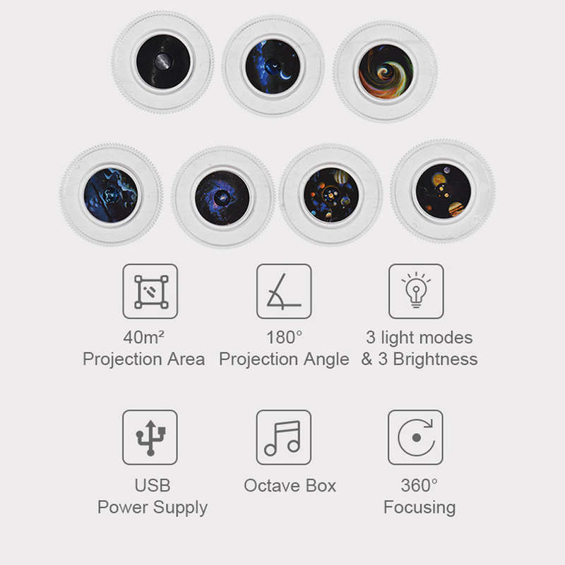 Galaxy Projector Moon lamp-Baby Night Light Star Planetarium Projector 7 in 1 Constellation Projecti