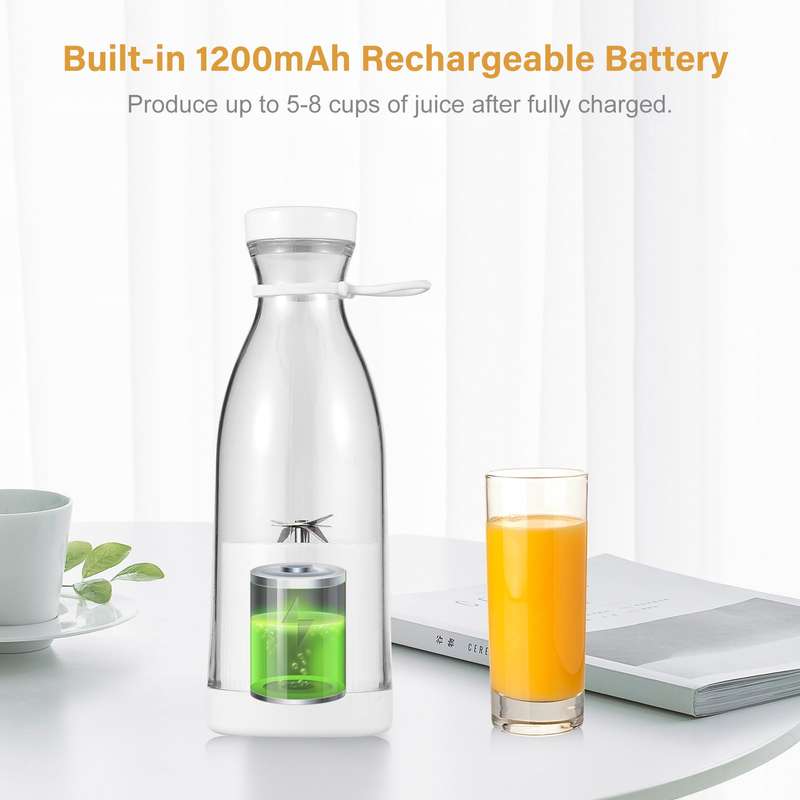 Portable Mini Electric Blender 300ml Juicer Cup 6 Blades for Smoothie Milkshake Juice Baby Food Buil