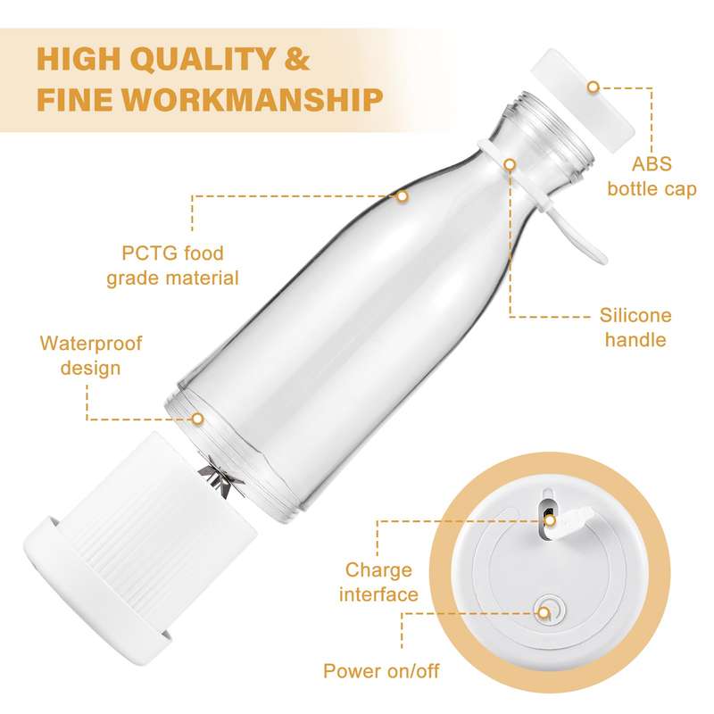 Portable Mini Electric Blender 300ml Juicer Cup 6 Blades for Smoothie Milkshake Juice Baby Food Buil