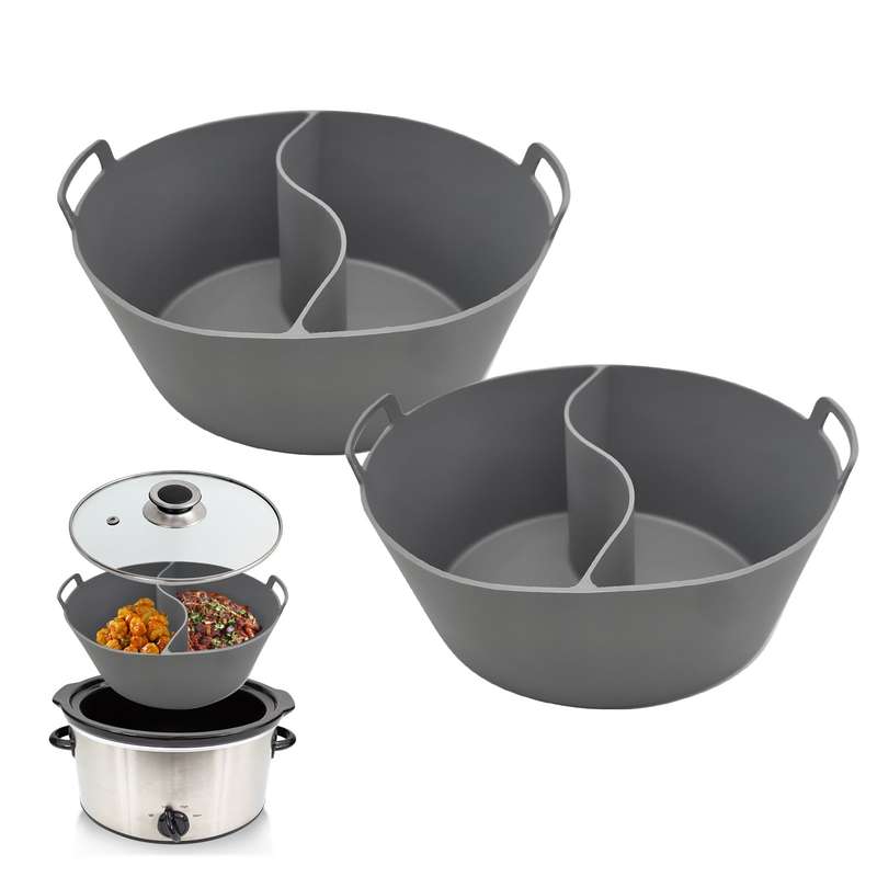 2pcs Slow Cooker Liners for 6/7/8 Quarts Slow Cooker Food Grade Silicone Crock-Pot Divider Liner Reu