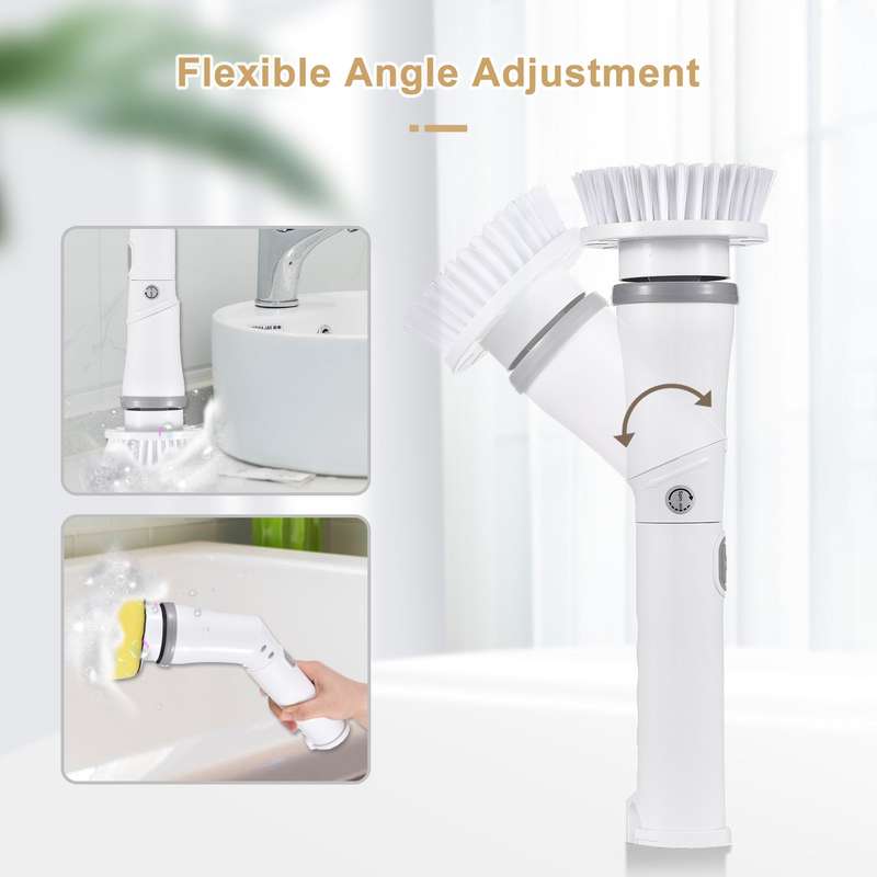 Electric Spin Scrubber Handheld Cordless Electric Cleaning Brush Electric Spin Cleaner 2 Speeds Adju