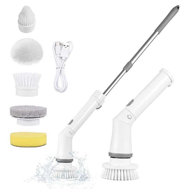 Electric Spin Scrubber Handheld Cordless Electric Cleaning Brush Electric Spin Cleaner 2 Speeds Adju