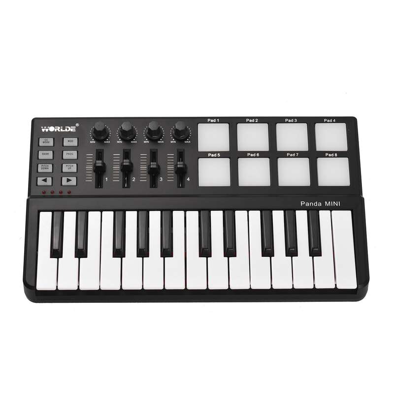 WORLDE Panda mini Portable Mini 25-Key USB Keyboard and Drum Pad MIDI Controller