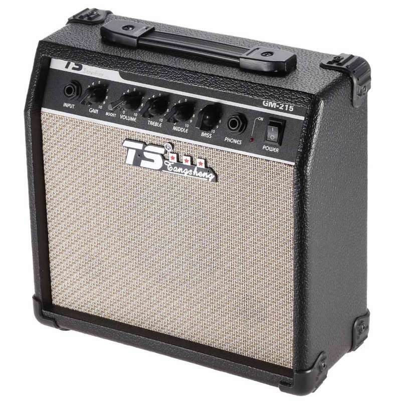 GM-215 Professional 15W Electric Guitar Amplifier Amp Distortion with 3-Band EQ 5" Speaker