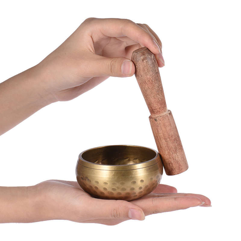 Exquisite 3 Inch Handmade Tibetan Bell Metal Singing Bowl with Striker for Buddhism Buddhist