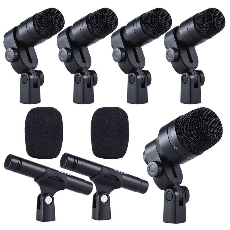 DMS-D7 Professional Musical Instruments Drum Set Wired Microphone Mic Kit with Standard Mount