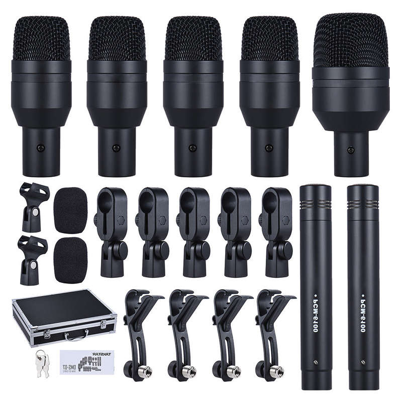 DMS-D7 Professional Musical Instruments Drum Set Wired Microphone Mic Kit with Standard Mount