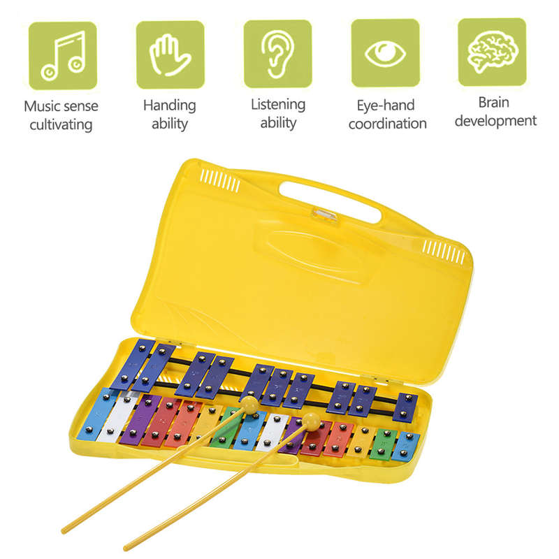 Colorful 25 Notes Glockenspiel Xylophone Percussion Rhythm Musical Educational Teaching Instr