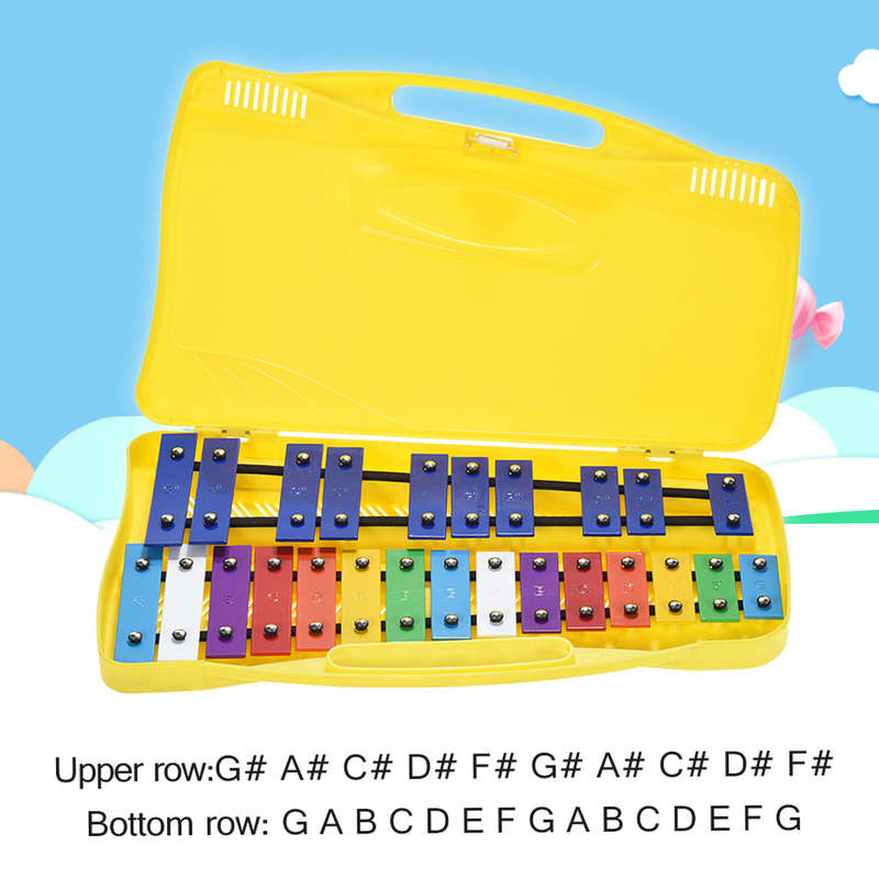 Colorful 25 Notes Glockenspiel Xylophone Percussion Rhythm Musical Educational Teaching Instr