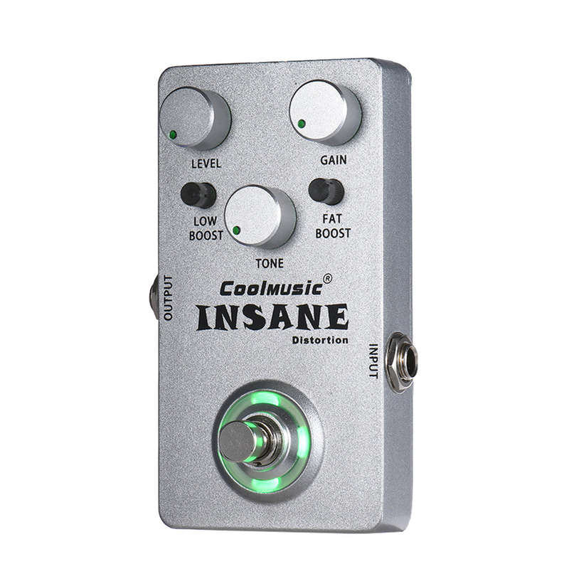 Coolmusic Electric Guitar Distortion Effect Pedal True Bypass Full Metal Shell