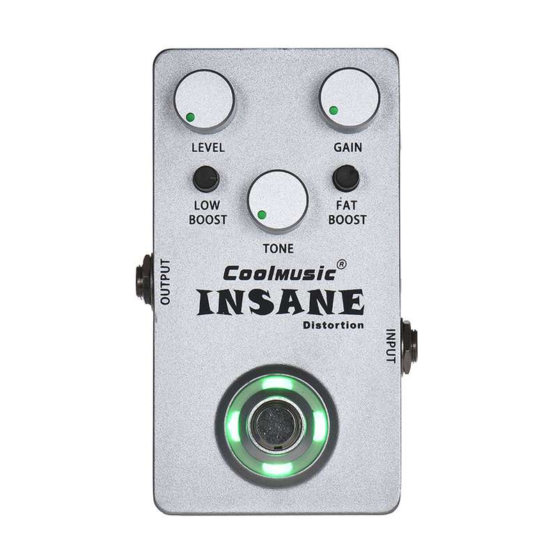 Coolmusic Electric Guitar Distortion Effect Pedal True Bypass Full Metal Shell