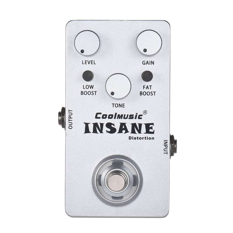 Coolmusic Electric Guitar Distortion Effect Pedal True Bypass Full Metal Shell