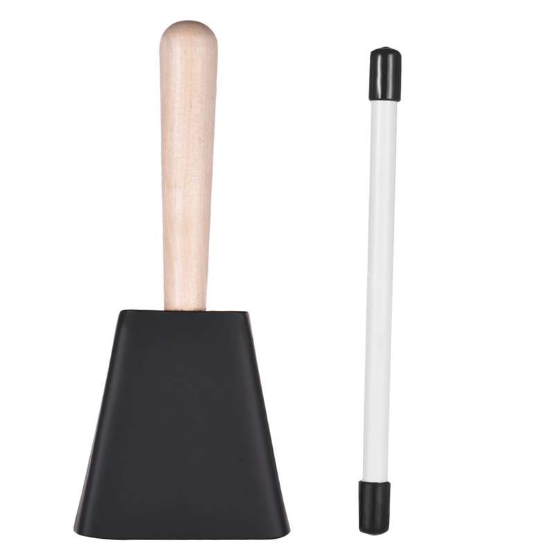 Professional Metal Cowbell with Wooden Handle Mallet Percussion Instrument