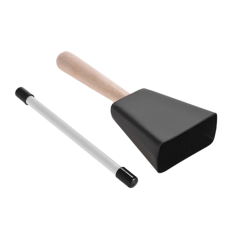 Professional Metal Cowbell with Wooden Handle Mallet Percussion Instrument